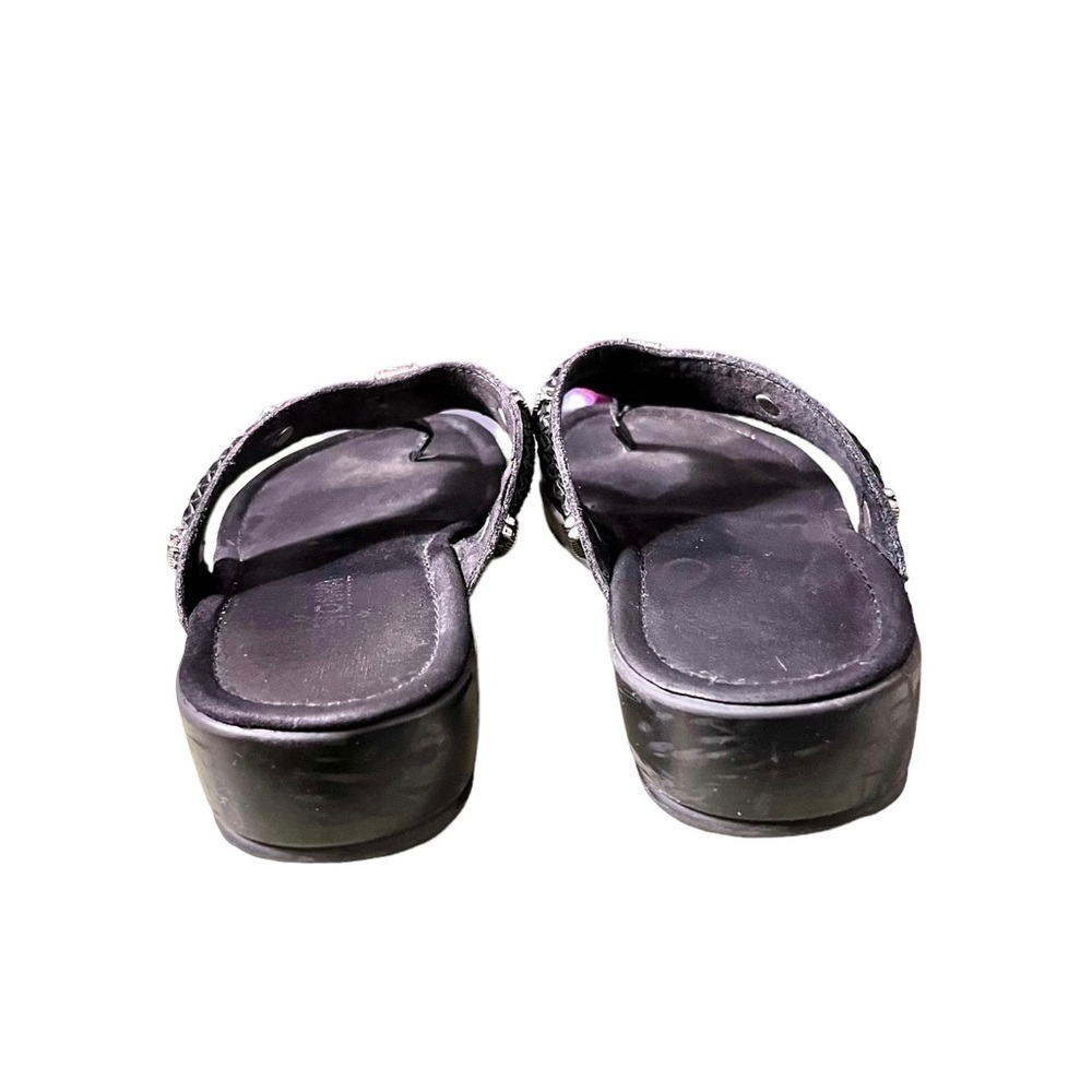 Minnetonka Silverthorne Leather Sandals Size 7 Black - Picture 3 of 6